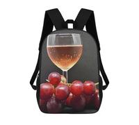 sinyumoney Wine And Grapes Backpack School Bag Water Resistant School Bag Business Backpack for Girls Boys Teenage 17inch