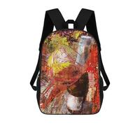 sinyumoney Wine Art A3 School Backpack 3D Printed School Bags Boys Girls Laptop Backpack for Kids/Students/Adults 17inch