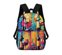 sinyumoney Wine Bottles Pop Art School Backpack Business Laptop Rucksack Bag Unisex Casual Daypack for Men/Women 17inch