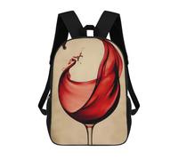 sinyumoney Wine Empire 3D Printed Children's School Backpack for Kids High Capacity Travel Rucksacks Book Bags Kids School Bag Back Pack 17inch
