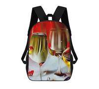 sinyumoney Wine Glory Sparkling Backpacks Kids School Backpack School Bag 3D Printed School Bag for Boys Elementary And Middle School Students 17inch