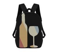 sinyumoney Wine Retro Vintage Backpacks Kids School Backpack School Bag 3D Printed School Bag for Boys Elementary And Middle School Students 17inch
