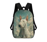 sinyumoney Winged Bull Terrier in The Clouds Bull Terrier Remembrance Backpacks Kids School Backpack School Bag 3D Printed School Bag for Boys Elementary And Middle School Students 17inch