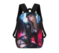 sinyumoney Winged Woman in Black Uniform School Backpack Lightweight Schoolbag Dayback Bookbag College for Camping Outdoor Adventures And Daily Travel 17inch
