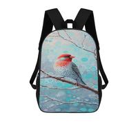 sinyumoney Winter Bird Art Print Backpack Schoolbags for Boys Girls Casual Sport Daypack Elementary Primary Large Capacity Bookbags 17inch
