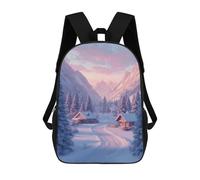 sinyumoney Winter Cabin in Mountains Backpack School Bag Lightweight Casual Daypack School Backpacks for School/Work/Travel 17inch