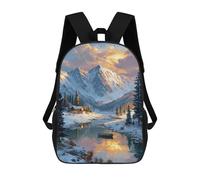 sinyumoney Winter Cabin Reflections School Bags School Secondary High School College Backpack Travel for Boys/Girls/Teenagers 17inch