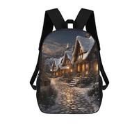 sinyumoney Winter Cottage Magic Backpack School Bag Secondary Causal Travel High School Bags - Perfect for Travel, Work And Daily Use 17inch