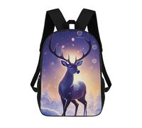 sinyumoney Winter Deer Majesty 3D Printed Children's School Backpack for Kids Travel Rucksacks Book Bags Kids School Bag 17inch