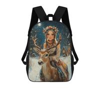 sinyumoney Winter Deer Ride Backpack School Water Resistant Travel Backpack Computer Bag - Perfect for Travel, Work And Daily Use 17inch