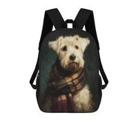 sinyumoney Winter Dog Portrait Scarf Backpack School Lightweight Airport College Students Back Pack for School/Work/Travel 17inch