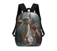 sinyumoney Winter Dogs Friendship Scene Children's Backpack, Schoolbag Large Capacity Students Bookbag Rucksack Knapsack for Boys Girls Adults Teen 17inch