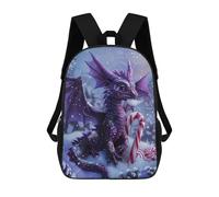 sinyumoney Winter Dragon with Candy Cane School Backpack School Secondary High School College Backpack Travel for Men/Women 17inch