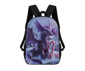 sinyumoney Winter Dragon with Candy Cane School Backpack School Secondary High School College Backpack Travel for Men/Women 17inch