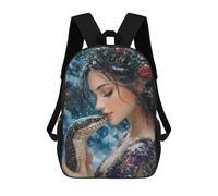sinyumoney Winter Fantasy with Snake School Backpack Business Laptop Rucksack Bag Unisex Casual Daypack for Men, Women & Teenage Boys 17inch