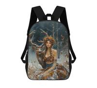 sinyumoney Winter Forest Fantasy School Backpack High Secondary School Bags Casual Backpack for Girl, Teen Girls 17inch