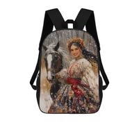sinyumoney Winter Forest Horse Portrait Backpack School Bag Lightweight Casual Daypack School Backpacks for Teenage Girls Boys Women Men 17inch