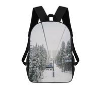 sinyumoney Winter Forest Ski Lift Rucksack Rucksack Casual Daypacks School Work Travel Bag for Camping Outdoor Adventures And Daily Travel 17inch