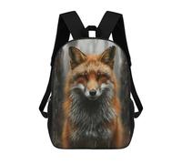 sinyumoney Winter Fox Portrait Backpacks Kids 17inch School Backpack School Bag 3D Printed School Bag for Boys Elementary And Middle School Students