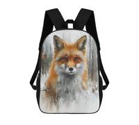 sinyumoney Winter Fox Portrait Painting Backpack School Bag High Secondary School Bags Casual Backpack - Perfect for Travel, Work And Daily Use 17inch