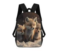 sinyumoney Winter Fox Trio School Backpack 3D Printed School Bags Boys Girls Laptop Backpack for Kids/Students/Adults 17inch