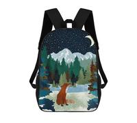 sinyumoney Winter Fox Vista Children's 17 Inch School Backpack 3D Printed Anime Movies for Kids Travel Rucksacks Book Bags Kids School Bag