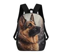 sinyumoney Winter German Shepherd Portrait School Bags Daypacks Business Backpack Water Resistant Bookbag for Men, Women & Teenage Boys 17inch