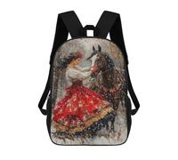 sinyumoney Winter Horse Ride Painting Backpack School Large School Backpack for Boys for Teenage Girls Boys Women Men 17inch