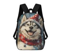 sinyumoney Winter Husky Fun Backpack School Bag Business Durable Laptop Bag for Campus Outdoor Travel Sports 17inch