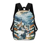 sinyumoney Winter in Gstaad School Bags High Secondary School Bags Casual Backpack for Campus Outdoor Travel Sports 17inch