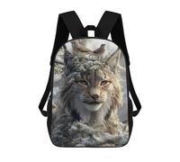 sinyumoney Winter Lynx with Birds-3 School Backpack Fashion Stationery Backpack Waterproof Casual Daypacks for Camping Outdoor Adventures And Daily Travel 17inch