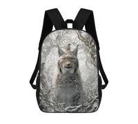 sinyumoney Winter Lynx with Birds Backpack School Bag Daypacks Business Backpack Water Resistant Bookbag for Girls Boys Teenage 17inch