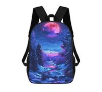 sinyumoney Winter Moonlit Forest Backpack Cartoon Plush Bag, 3D Backpack for Kids School Bag Birthday Gift Idea for Boys And Girls 17inch