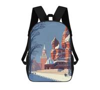 sinyumoney Winter Moscow Kremlin Scene Backpack School Bag High Secondary School Bags Casual Backpack - Perfect for Travel, Work And Daily Use 17inch