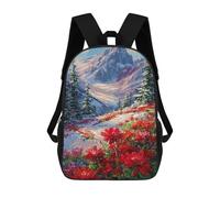 sinyumoney Winter Mountain Flowers Landscape School Bags School Secondary High School College Backpack Travel for Men, Women & Teenage Boys 17inch