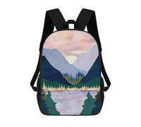 sinyumoney Winter Mountain Lake School Bags Large Water Resistant Laptop Backpack for Boys/Girls/Teenagers 17inch