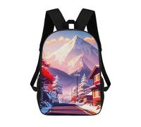 sinyumoney Winter Mountain Serenity School Backpack for Girls Backpack Water Repellent Casual Daypack Lightweight Rucksack Boy Girl School Backpack 17inch