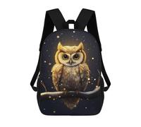 sinyumoney Winter Night Owl 3D Printed 17inch School Bag Children's School Backpack Travel Backpacks Casual Fashion Bag for Kids School Students
