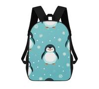 sinyumoney Winter Penguin Pattern Backpack School Bag Large School Backpack for Boys for Camping Outdoor Adventures And Daily Travel 17inch
