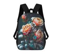 sinyumoney Winter Rose Garden Backpack School Bag Daypacks Business Backpack Water Resistant Bookbag for Girls Boys Teenage 17inch