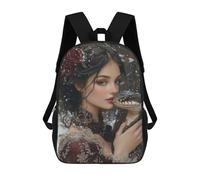 sinyumoney Winter Rose Snake Portrait School Bags School Secondary High School College Backpack Travel for Men, Women & Teenage Boys 17inch