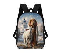 sinyumoney Winter Scene with Sheep And Dog-1 Backpack School Work Business College School for Men, Women & Teenage Boys 17inch