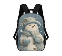 sinyumoney Winter Snowman with Scarf Children's Backpacks School Backpack 3D Printed for Kids Travel Rucksacks Book Bags Kids 17inch School Bag