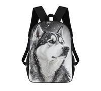 sinyumoney Winter Wolf Portrait-3 School Bags Daypacks Business Backpack Water Resistant Bookbag for Men, Women & Teenage Boys 17inch