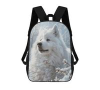 sinyumoney Winter Wolf Portrait School Backpack Lightweight Airport College Students Back Pack for Boys/Girls/Teenagers 17inch