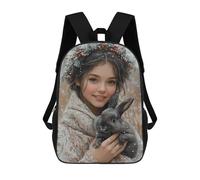 sinyumoney Winter Wonderland Bunny-3 Backpack School Bag Large School Backpack for Boys - Perfect for Travel, Work And Daily Use 17inch