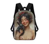 sinyumoney Winter Wonderland Bunny-6 Children's Backpacks School Backpack 3D Printed for Kids Travel Rucksacks Book Bags Kids 17inch School Bag