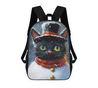 sinyumoney Winter Wonderland Cat Backpack School Bag Lightweight Airport College Students Back Pack for School/Work/Travel 17inch