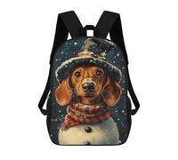 sinyumoney Winter Wonderland Dachshund Rucksack Water Resistant Travel Backpack Computer Bag for Campus Outdoor Travel Sports 17inch