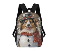 sinyumoney Winter Wonderland Dog-12 School Backpack Lightweight Schoolbag Dayback Bookbag College for Camping Outdoor Adventures And Daily Travel 17inch